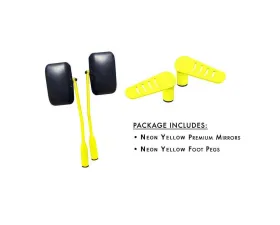 Steinjager Mirror and Foot Peg Kit Wrangler JK 2007-2018 Neon Yellow