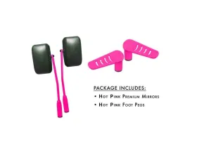 Steinjager Mirror and Foot Peg Kit Wrangler JK 2007-2018 Hot Pink