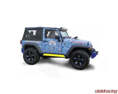 Steinjager Rock Sliders Wrangler JK 2007-2018 2 Door Phantom Inserts Neon Yellow - J0046554