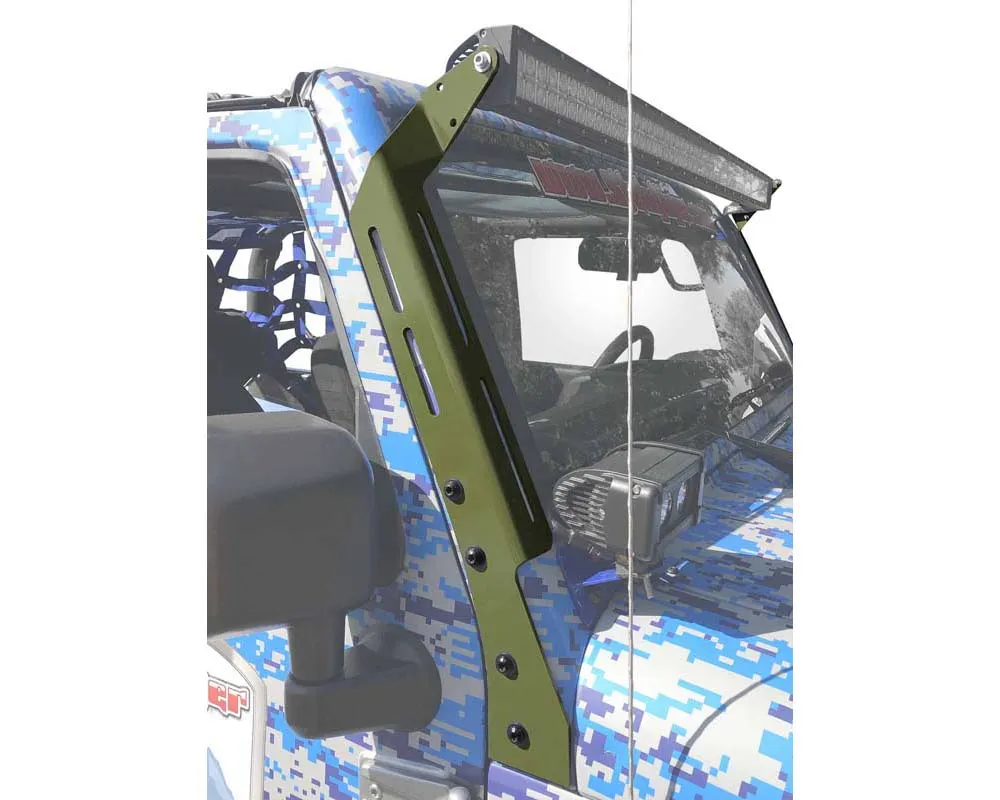 Steinjager LED Lights and Brackets Wrangler JK 2007-2018 A-Pillar Mount Brackets Only Locas Green - J0047367