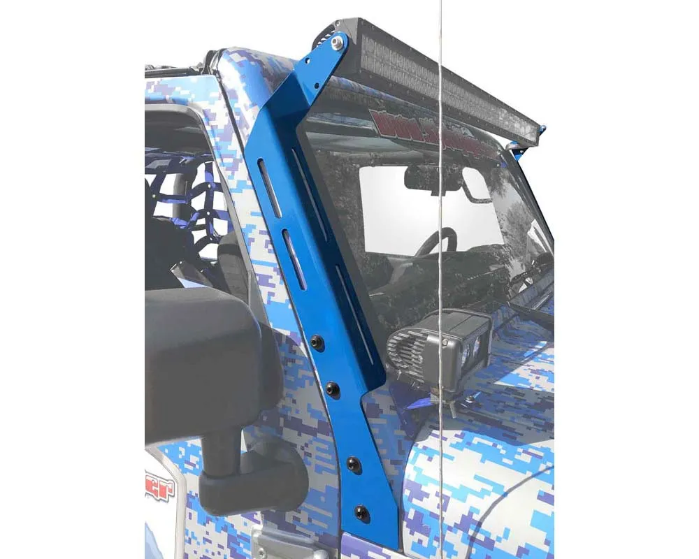 Steinjager LED Lights and Brackets Wrangler JK 2007-2018 A-Pillar Mount Brackets Only Playboy Blue - J0047363