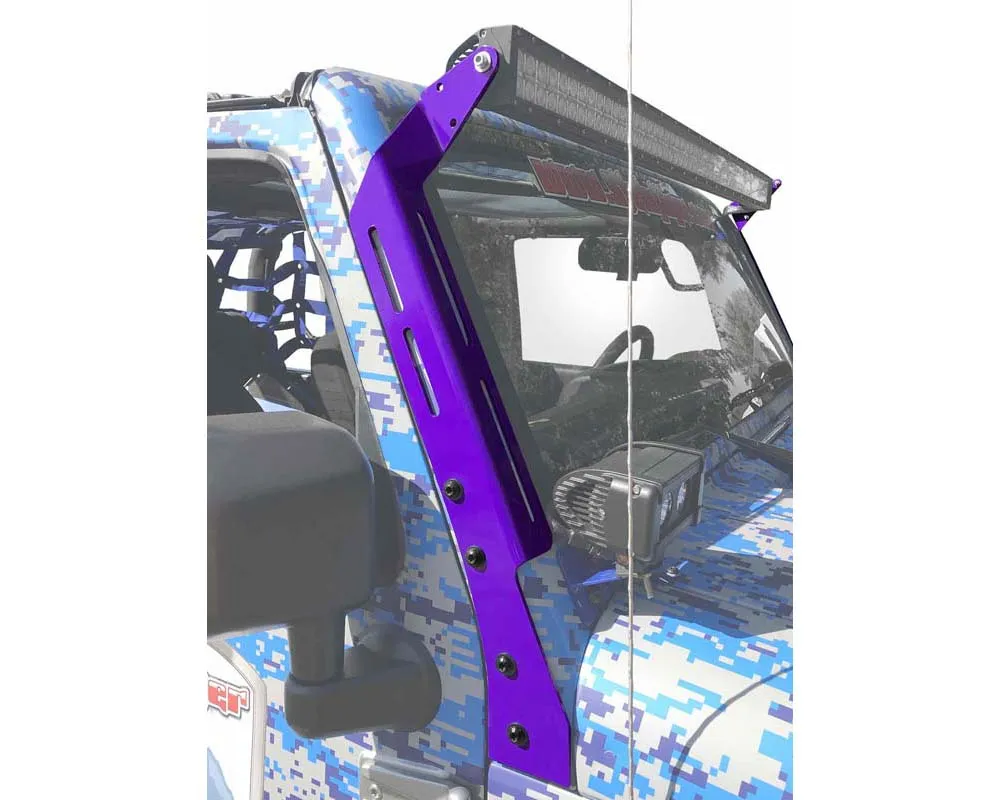 Steinjager LED Lights and Brackets Wrangler JK 2007-2018 A-Pillar Mount Brackets Only Sinbad Purple - J0047371