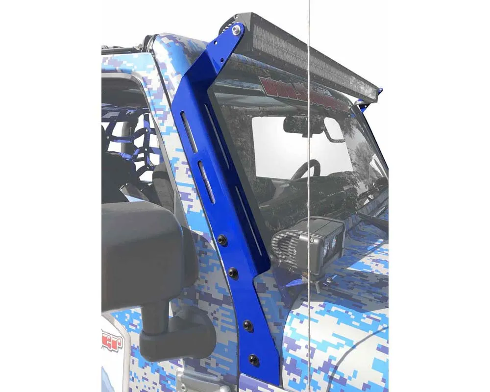 Steinjager LED Lights and Brackets Wrangler JK 2007-2018 A-Pillar Mount Brackets Only Southwest Blue - J0047362