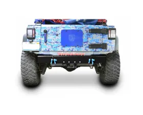 Steinjager Bumper, Rear Wrangler JK 2007-2018 Cap Style with D-Ring Mounts Bare