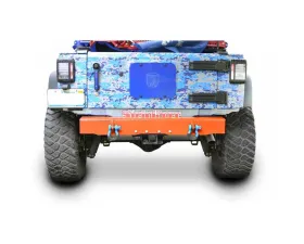 Steinjager Bumper, Rear Wrangler JK 2007-2018 Cap Style with D-Ring Mounts Fluorescent Orange