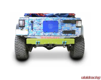 Steinjager Bumper, Rear Wrangler JK 2007-2018 Cap Style with D-Ring Mounts Gecko Green - J0048152