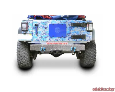 Steinjager Bumper, Rear Wrangler JK 2007-2018 Cap Style with D-Ring Mounts Gray Hammertone - J0048148
