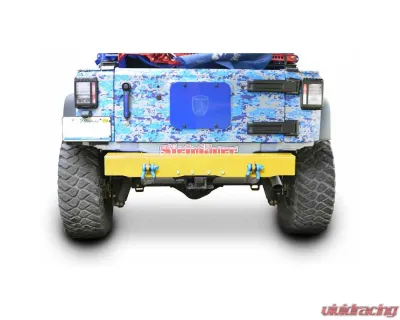 Steinjager Bumper, Rear Wrangler JK 2007-2018 Cap Style with D-Ring Mounts Lemon Peel - J0048142