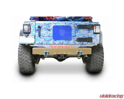 Steinjager Bumper, Rear Wrangler JK 2007-2018 Cap Style with D-Ring Mounts Military Beige - J0048146
