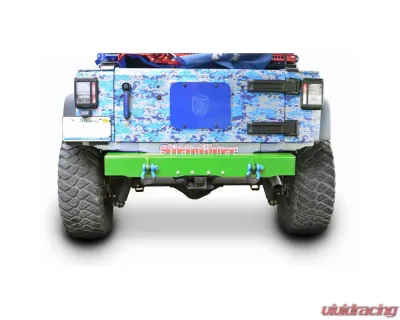 Steinjager Bumper, Rear Wrangler JK 2007-2018 Cap Style with D-Ring Mounts Neon Green - J0048143
