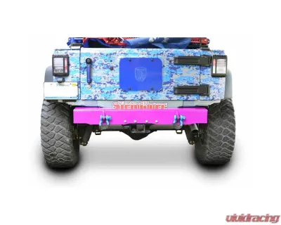 Steinjager Bumper, Rear Wrangler JK 2007-2018 Cap Style with D-Ring Mounts Hot Pink - J0048153