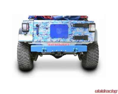 Steinjager Bumper, Rear Wrangler JK 2007-2018 Cap Style with D-Ring Mounts Playboy Blue - J0048141