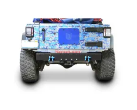 Steinjager Bumper, Rear Wrangler JK 2007-2018 Cap Style with D-Ring Mounts Texturized Black