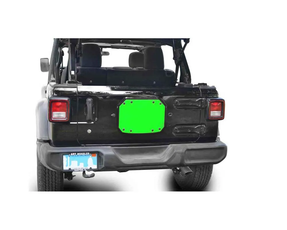 Steinjager Spare Tire Carrier Delete Plate Wrangler JL 2018 to Present Neon Green - J0048216