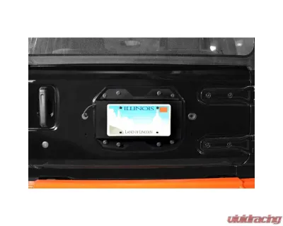 Steinjager Rear License Plate Relocator Wrangler JL 2018 to Present Black - J0048638