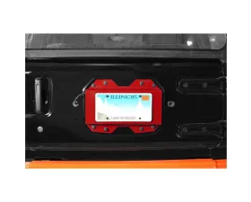Steinjager Rear License Plate Relocator  Wrangler JL 2018 to Present Red Baron