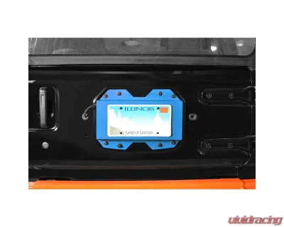 Steinjager Rear License Plate Relocator Wrangler JL 2018 to Present Playboy Blue - J0048642