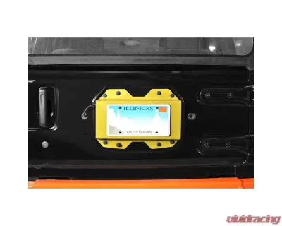 Steinjager Rear License Plate Relocator Wrangler JL 2018 to Present Lemon Peel - J0048643