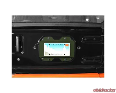 Steinjager Rear License Plate Relocator Wrangler JL 2018 to Present Locas Green - J0048646