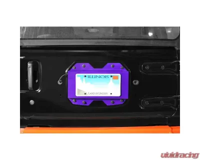 Steinjager Rear License Plate Relocator Wrangler JL 2018 to Present Sinbad Purple - J0048650