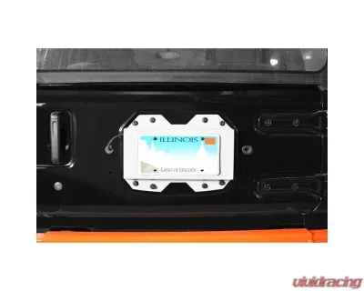 Steinjager Rear License Plate Relocator Wrangler JL 2018 to Present Cloud White - J0048651
