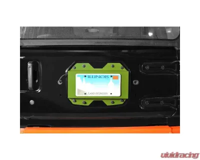 Steinjager Rear License Plate Relocator Wrangler JL 2018 to Present Gecko Green - J0048653
