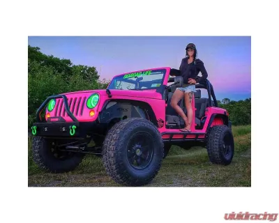 Steinjager Grab Handle Kit Wrangler JK 2007-2018 Rigid Design Front Neon Green - J0041244