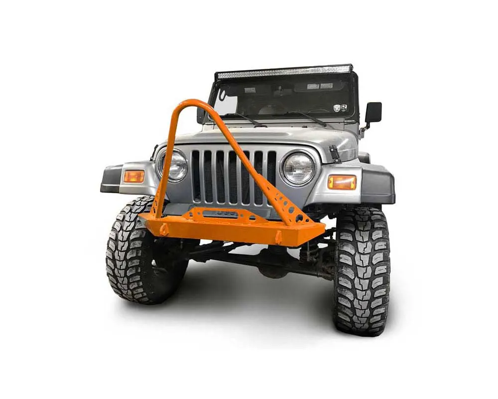 Steinjager Front Bumper w/ Stinger Fluorescent Orange Jeep Wrangler TJ 1997-2006 - J0049286