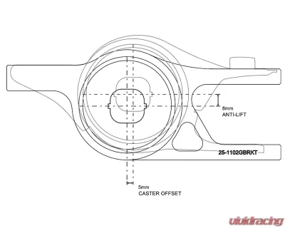 Powerflex Race Type Anti-Lift & Caster Offset Front Wishbone Rear Bushings Honda Civic Fk8 Type-R 2016-2021 - PFF25-1102GBLK
