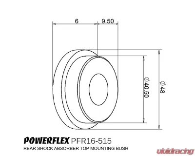 Powerflex 32mm Street Type Shock Top Mount Bushing Fiat 500 - PFR16-515