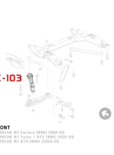 Godspeed Project Adjustable Caster Front Lower Arms Porsche 996 1998-2004                                     - AK-103-B - Image 5