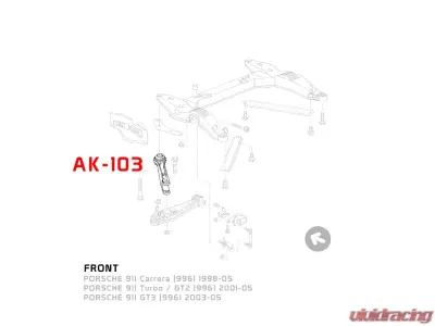 Godspeed Project Adjustable Caster Front Lower Arms Porsche 996 1998-2004 - AK-103-B