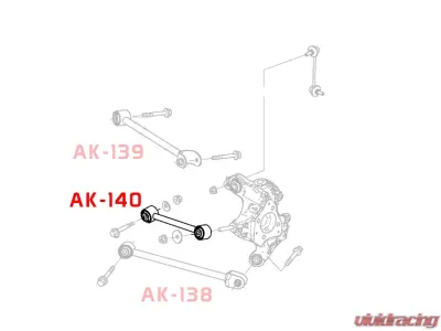Godspeed Project Adjustable Rear Toe Arms Honda Accord 2008-2017 - AK-140-A