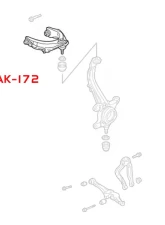 Godspeed Project Adjustable Front Upper Camber Arms w | | Ball Joints Acura TL 1999-2003                                     - AK-172-C - Image 6