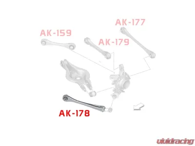 Godspeed Project Adjustable Rear Trailing Arms BMW 1-Series 2011-2017 - AK-178-C