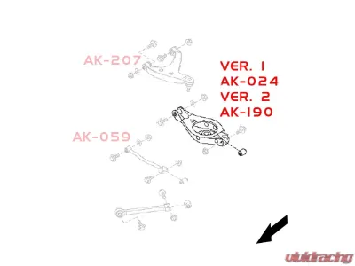 Godspeed Project Adjustable Rear Toe Arms Infiniti G35 2003-2007 - AK-190-C