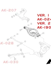 Godspeed Project Adjustable Rear Toe Arms Infiniti G35 2003-2007                                     - AK-190-C - Image 6
