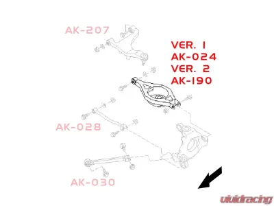 Godspeed Project Adjustable Rear Toe Arms Infiniti Q60 Coupe | Q40 V36 2014-2016 - AK-190-E