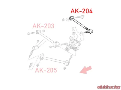 Godspeed Project Adjustable Rear Traction Rods w | | Ball Joints Toyota MR-2 Spyder W30 2000-2005 - AK-204