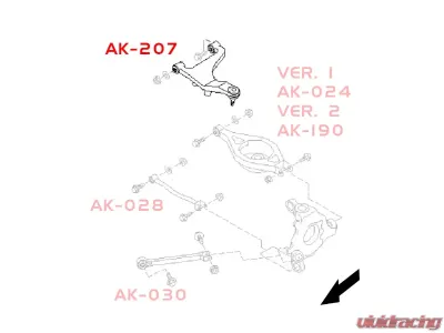 Godspeed Project Adjustable Rear Upper Camber Arms Infiniti G35 2003-2007 - AK-207-B