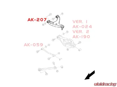 Godspeed Project Adjustable Rear Upper Camber Arms Gen 2 Infiniti G37 2008-2013 - AK-207-F