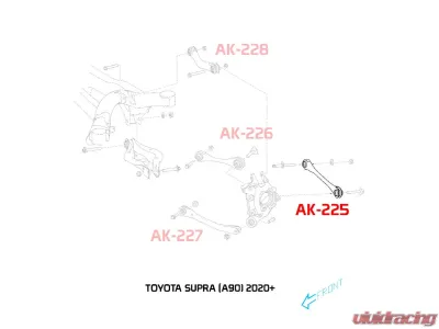 Godspeed Project Adjustable Toe Rear Track Arms Toyota Supra A90 2020-2024 - AK-225-A