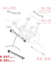 Godspeed Project Adjustable Rear Trailing Arms Dodge Challenger 2008-2023                                     - AK-247-B - Image 5