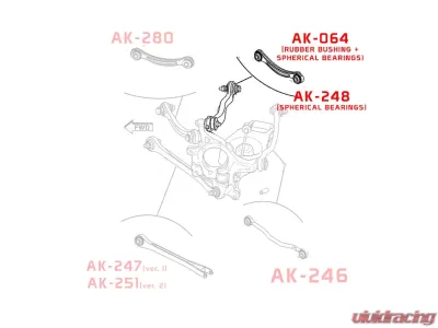 Godspeed Project Adjustable Camber Rear Upper Arms Dodge Magnum 2005-2008 - AK-248-D