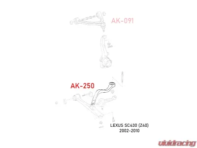 Godspeed Project Adjustable Front Tension Rods Lexus SC430 2002-2010 - AK-250-B