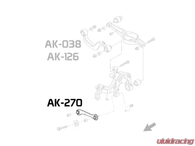 Godspeed Project Adjustable Rear Toe Arms Audi TT | TT Quattro 8J 2008-2015 - AK-270-D