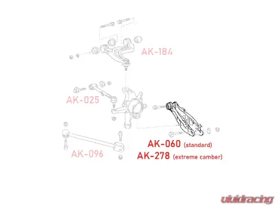 Godspeed Project Adjustable Rear Lower Control Arms Lexus IS300 2001-2005 - AK-278-A
