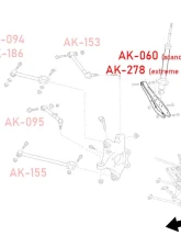 Godspeed Project Adjustable Rear Lower Control Arms Extreme Camber Edition Lexus IS250 2006-2013                                     - AK-278-C - Image 5