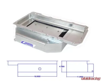 Canton Racing Products Open Chassis Steel Circle Track Rear Sump Pan GM LS1 - 11-280
