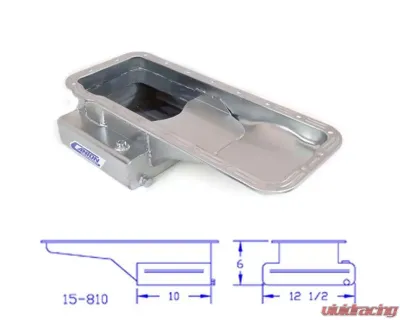 Canton Racing Products Oil Pan FE High Capacity Front T Sump Street Pan Ford 332-428 - 15-810BLK